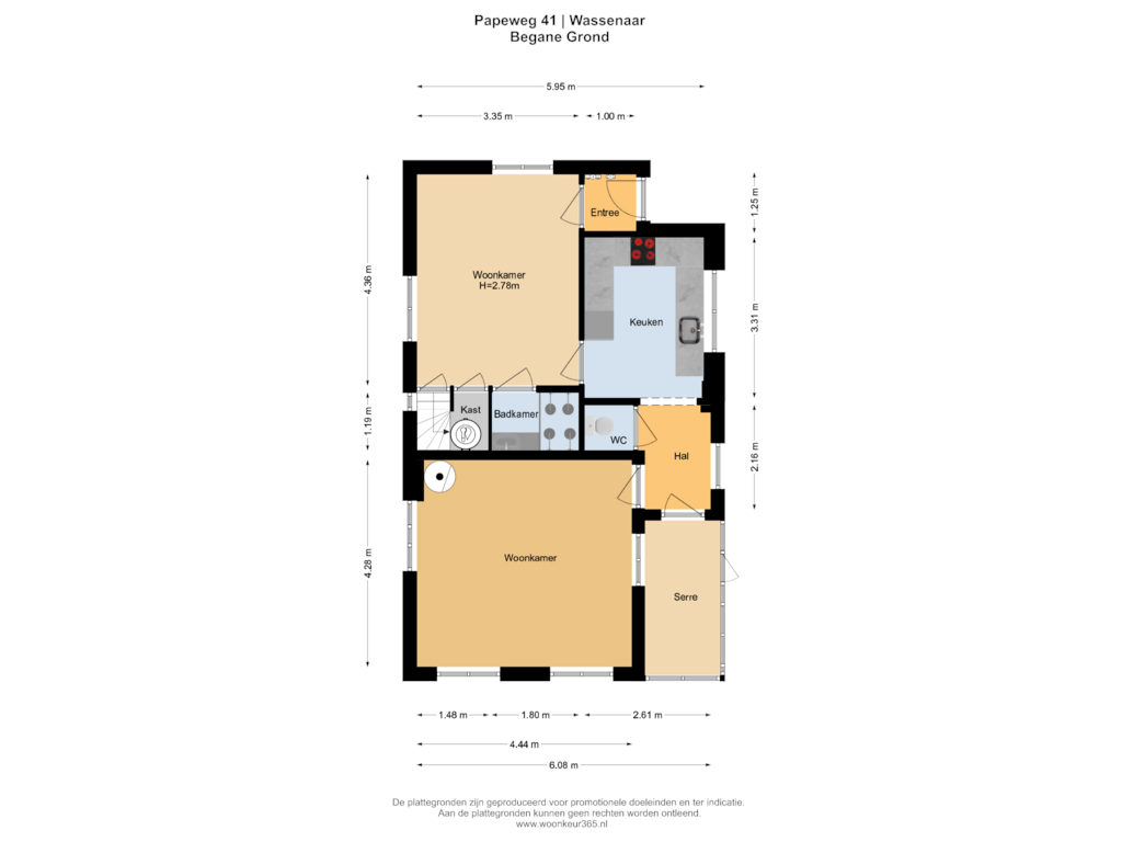 View floorplan of Begane Grond of Papeweg 41