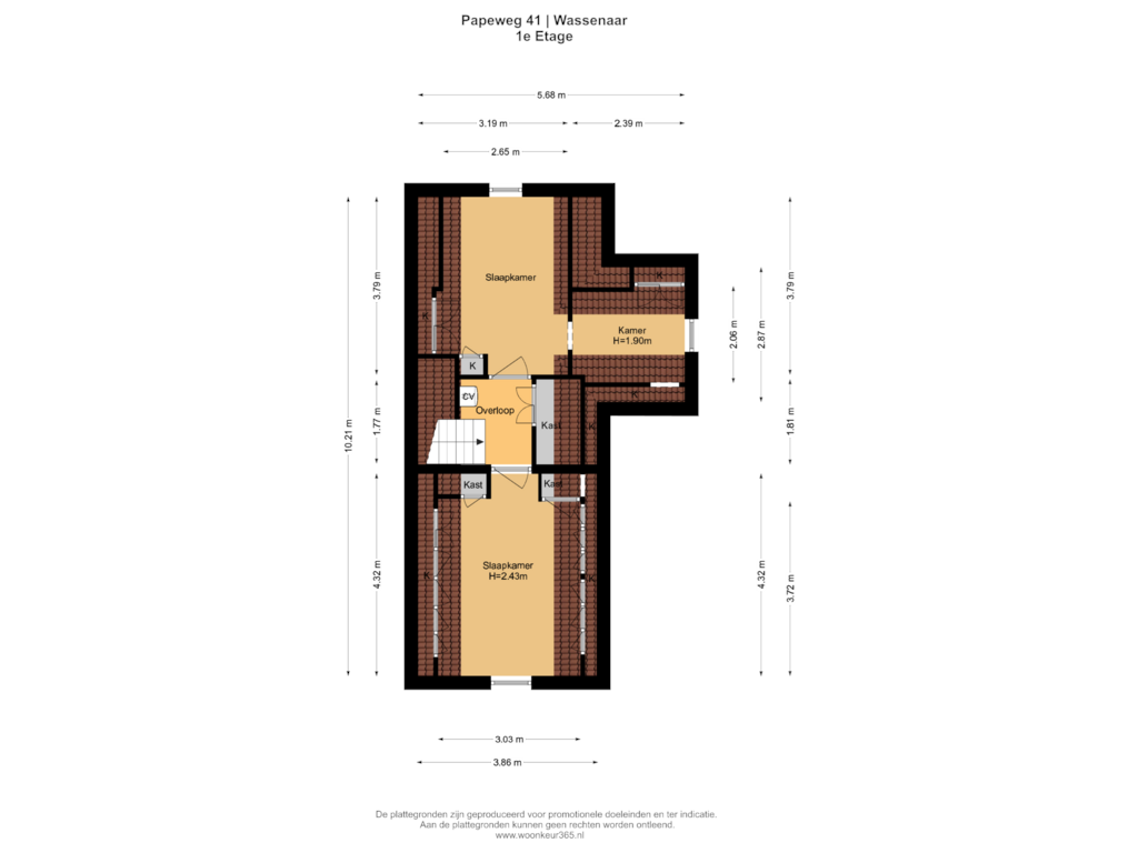 View floorplan of 1e Etage of Papeweg 41