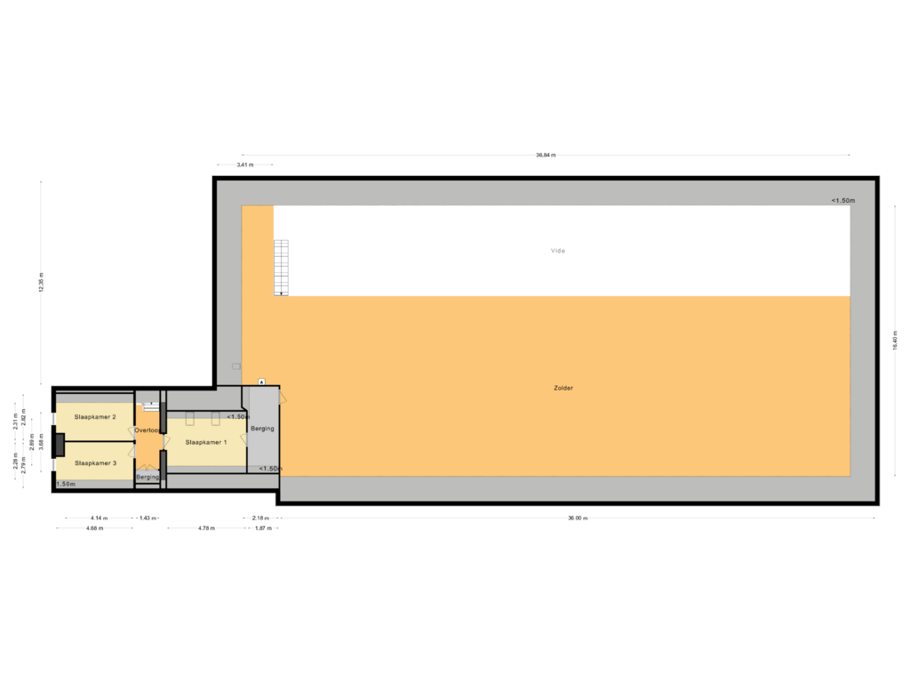 Bekijk plattegrond van Eerste Verdieping van Hearewei 25