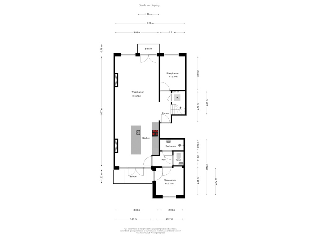 Bekijk plattegrond van Derde verdieping van Linnaeusparkweg 107-3