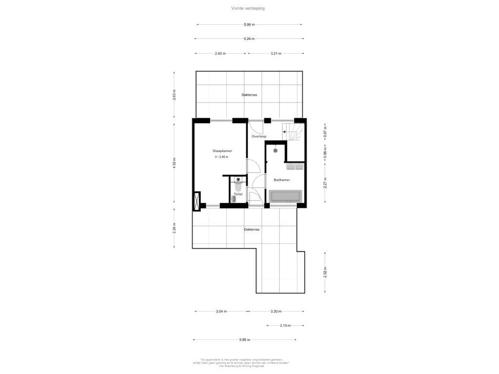 Bekijk plattegrond van Vierde verdieping van Linnaeusparkweg 107-3