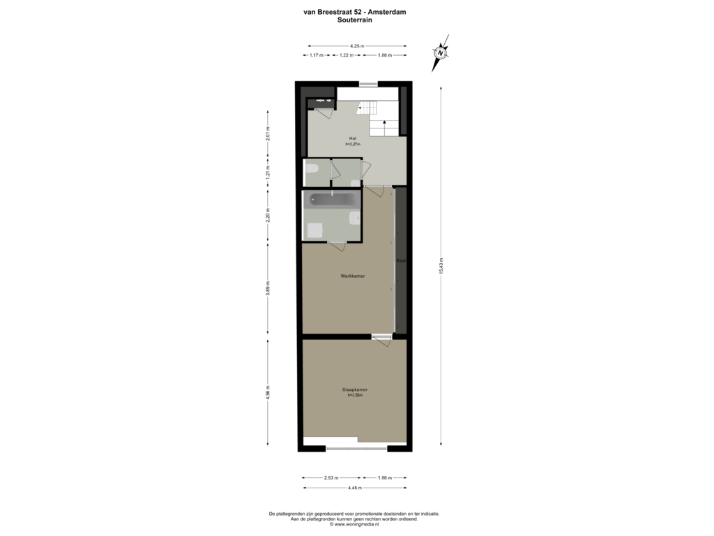 Bekijk plattegrond van Souterrain van Van Breestraat 52