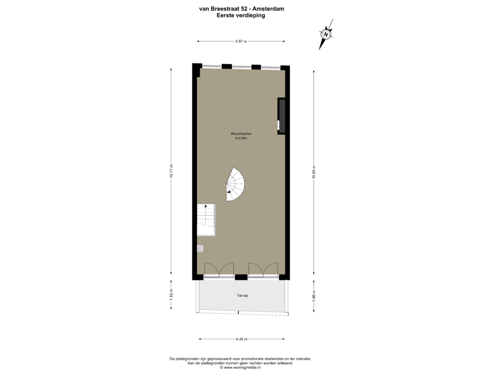 Bekijk plattegrond van Eerste verdieping van Van Breestraat 52