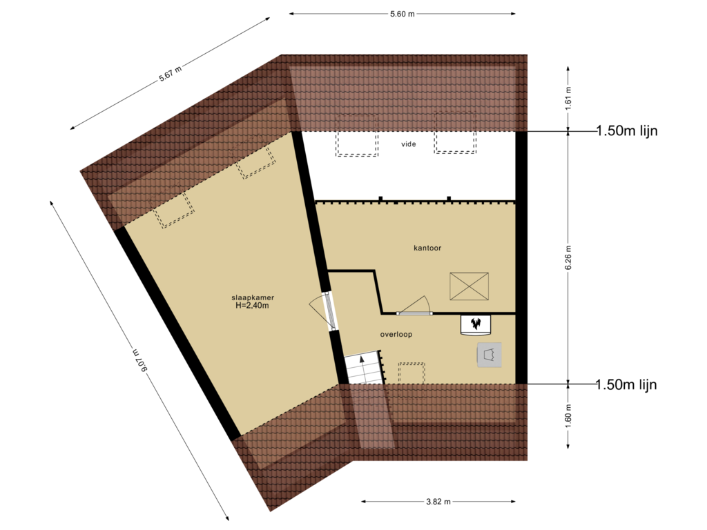 Bekijk plattegrond van Eerste Verdieping van Havenstraat 66