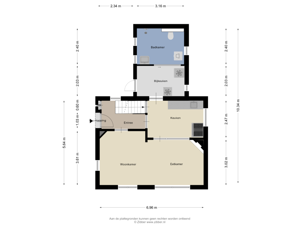 View floorplan of Begane Grond of Hoenderstraat 27-A