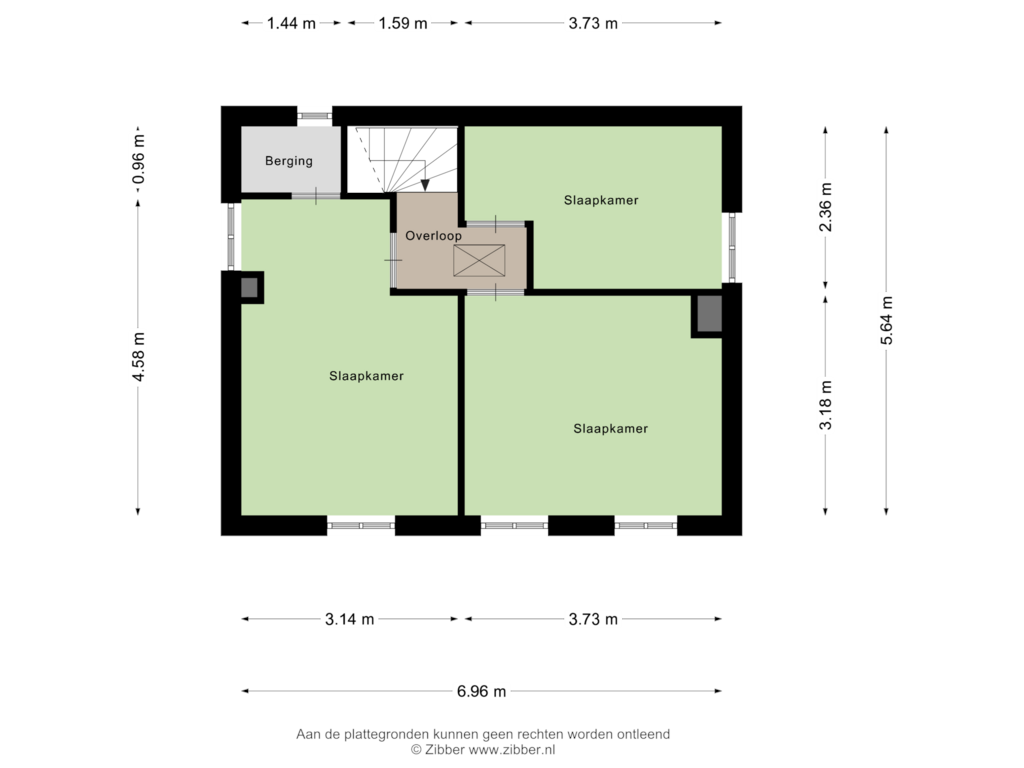 View floorplan of Eerste Verdieping of Hoenderstraat 27-A