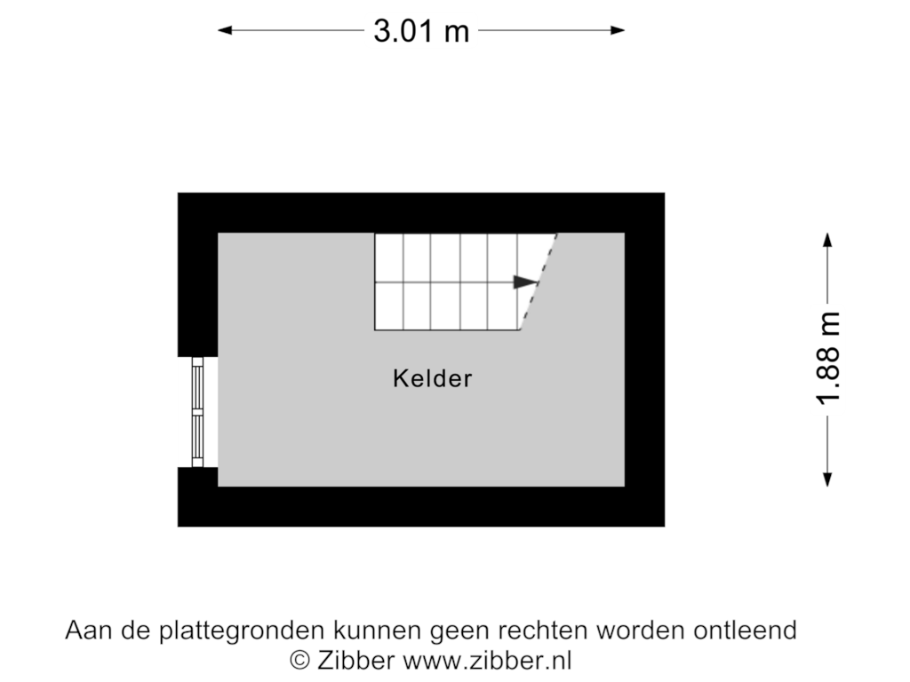 View floorplan of Kelder of Hoenderstraat 27-A