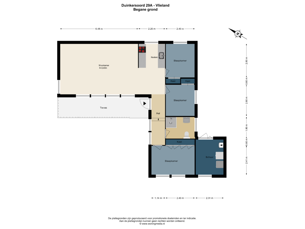 View floorplan of Begane grond of Duinkersoord 29-A