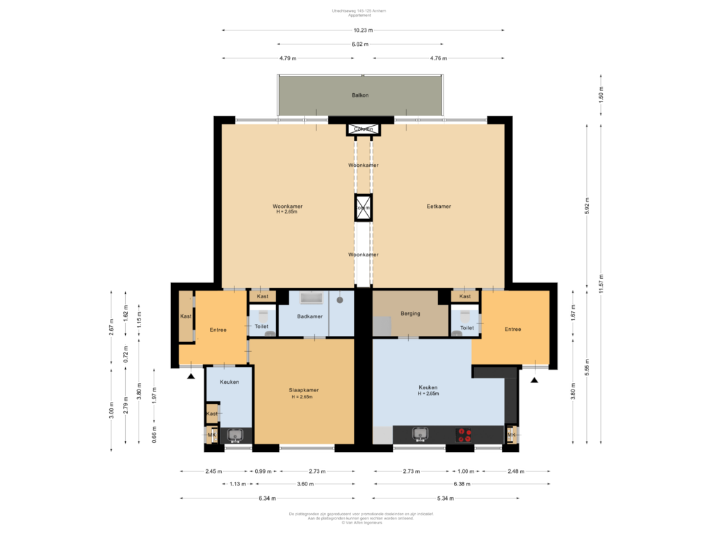 View floorplan of Appartement of Utrechtseweg 145-125