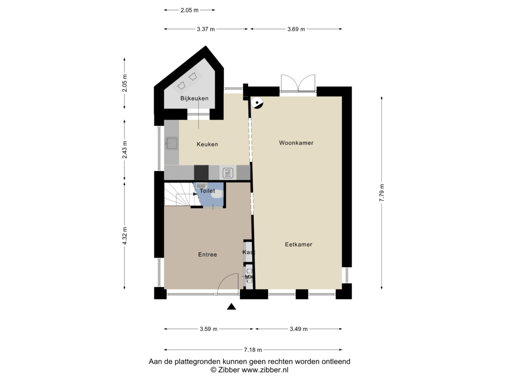 Bekijk plattegrond van Begane Grond van Wilhelminastraat 63