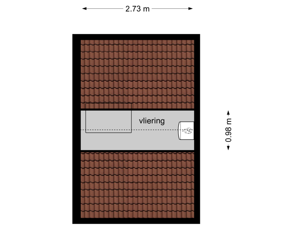 Bekijk plattegrond van vliering van Sint Jacobsstraat 1-A