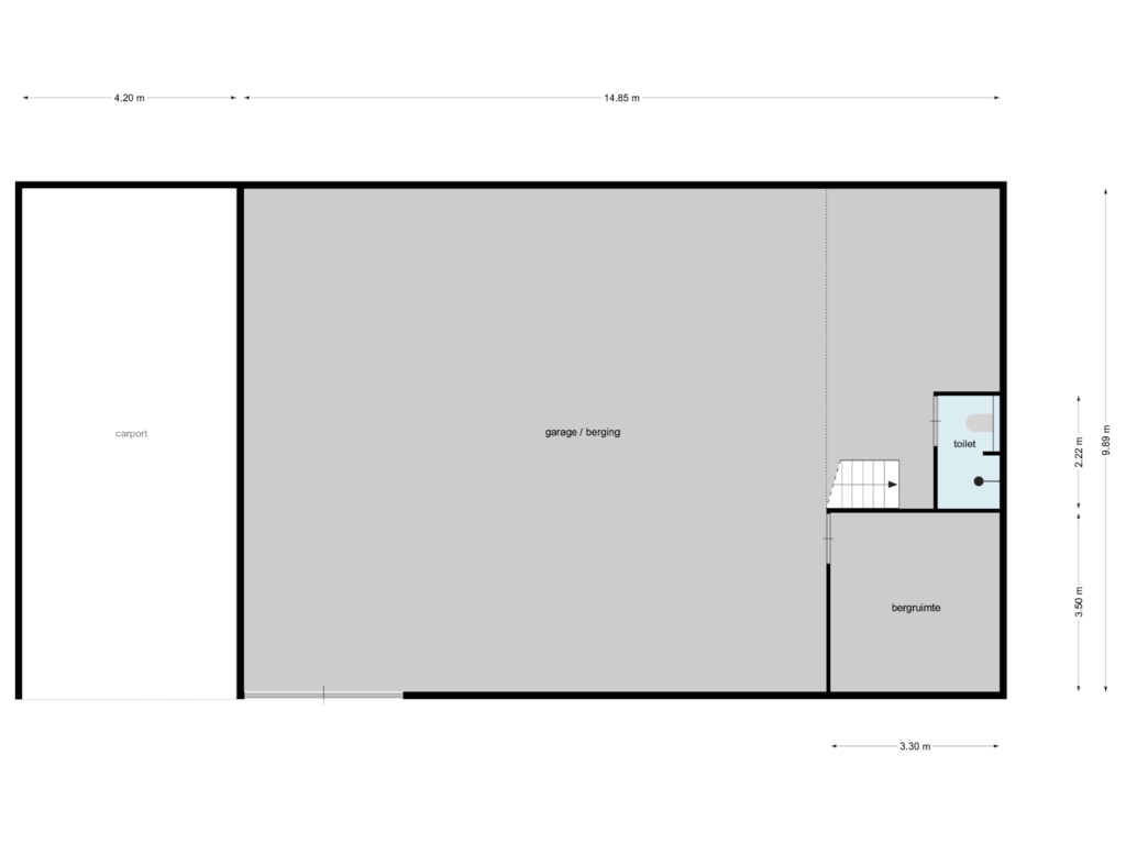 Bekijk plattegrond van garage / berging van Sint Jacobsstraat 1-A