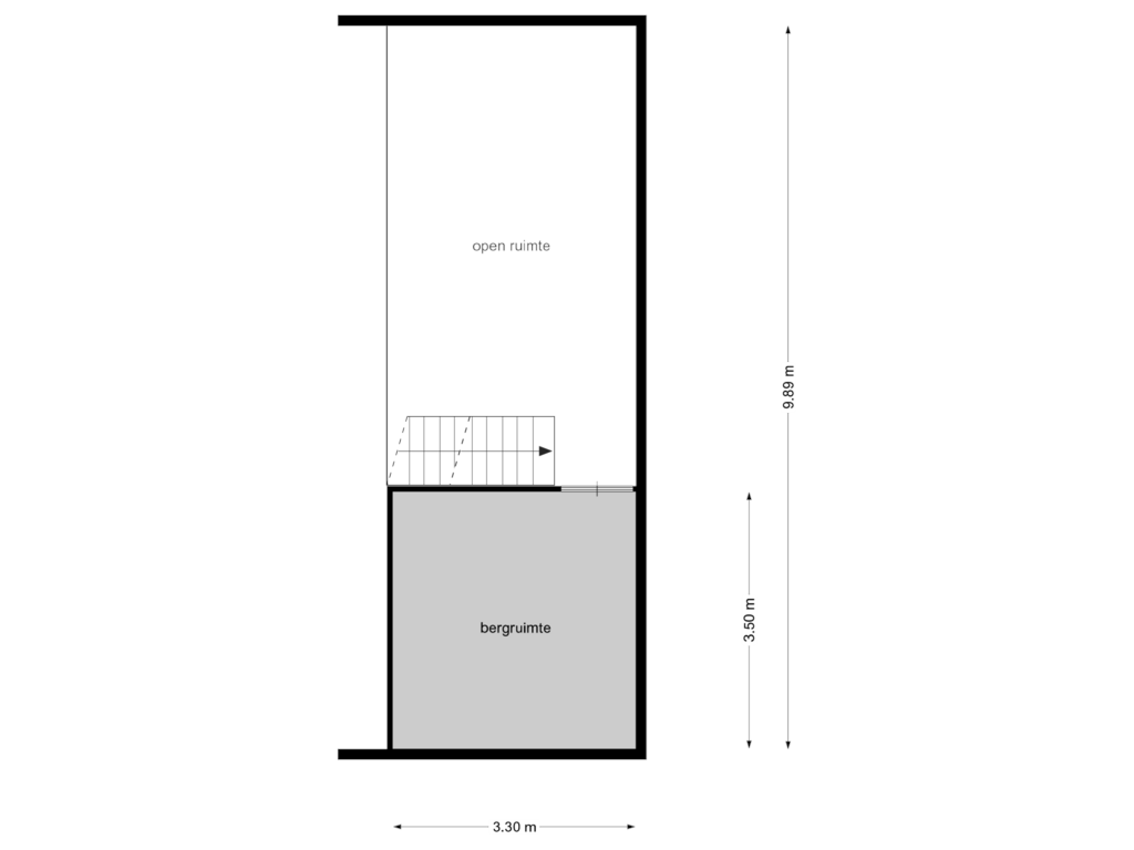 Bekijk plattegrond van garage / berging verdieping van Sint Jacobsstraat 1-A