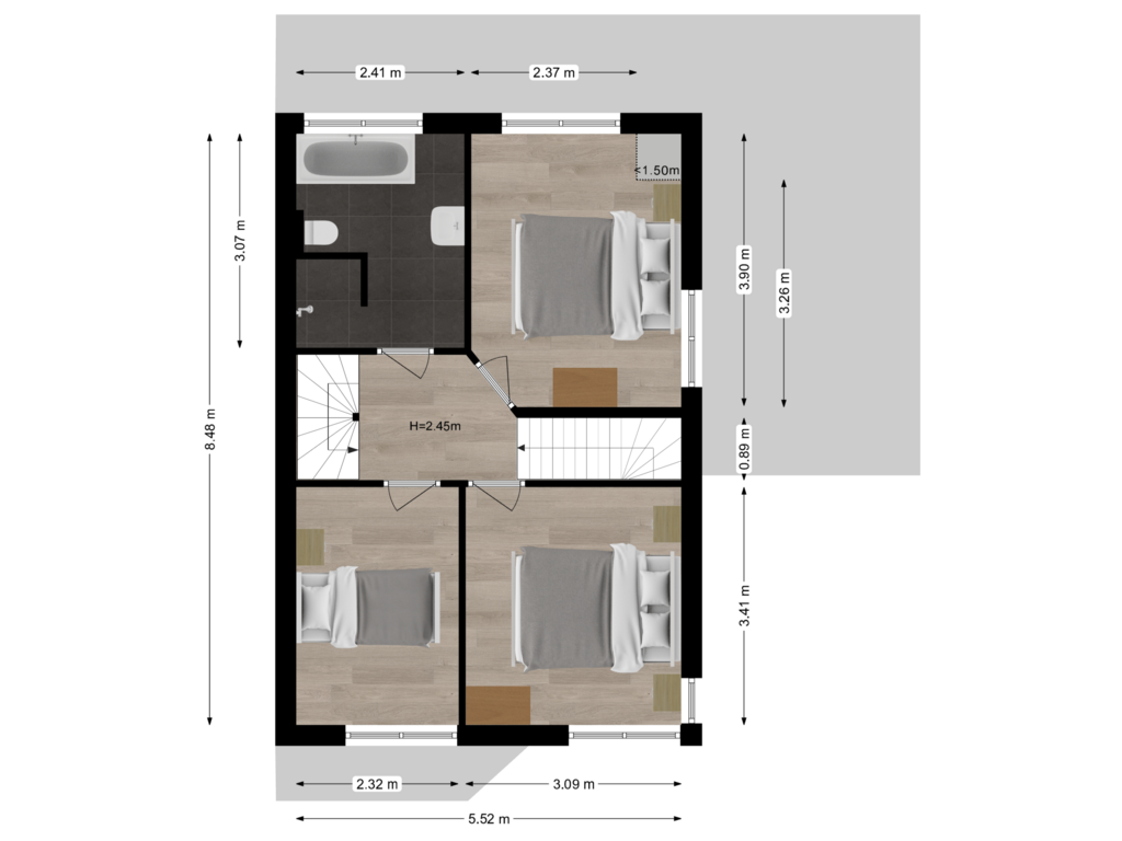 View floorplan of Eerste Verdieping of Heggerank 77