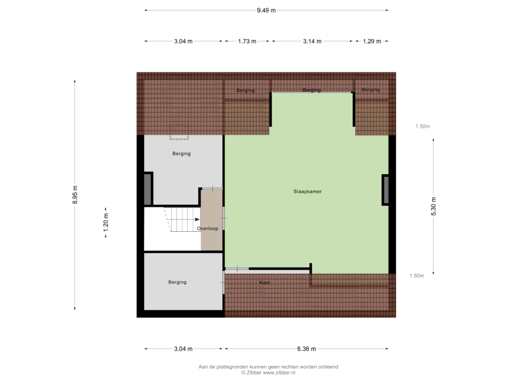 Bekijk plattegrond van Tweede Verdieping van Sint Hubertuslaan 6