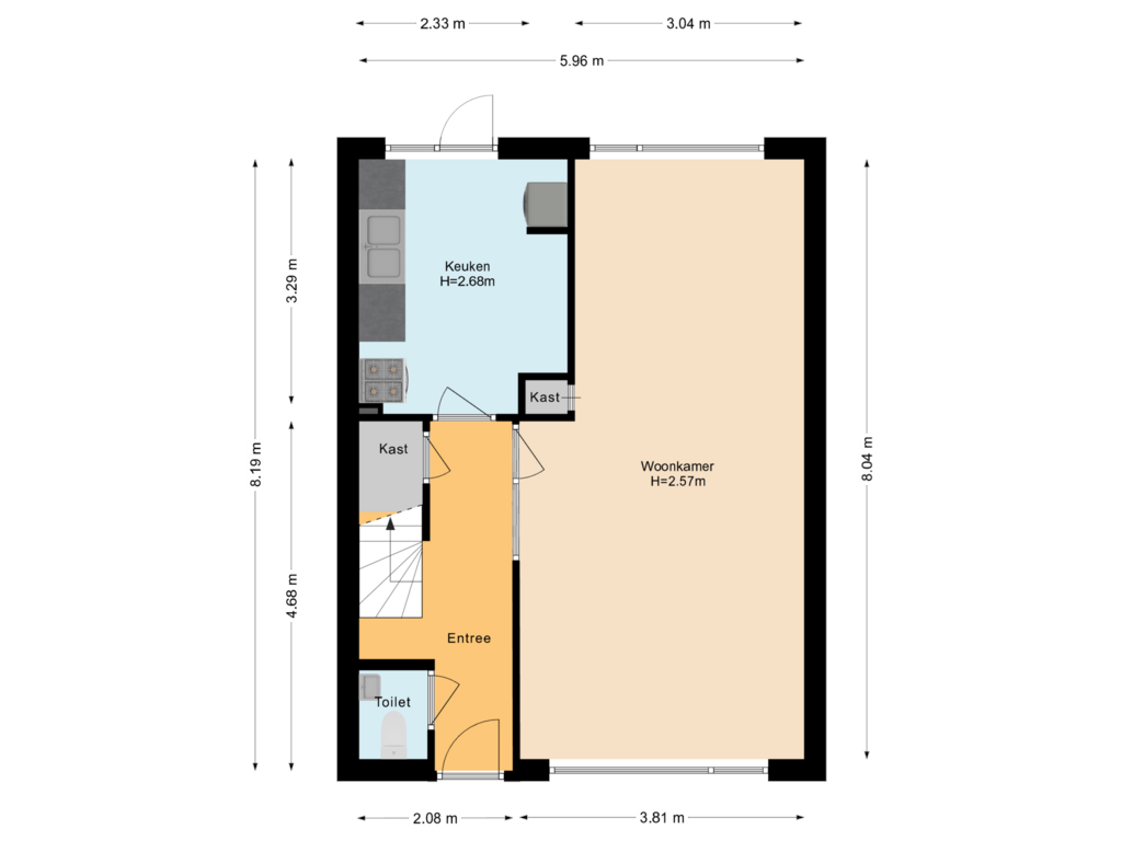 Bekijk plattegrond van Begane grond van Loggerstraat 19