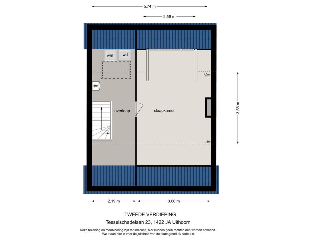 Bekijk plattegrond van Tweede Verdieping van Tesselschadelaan 23