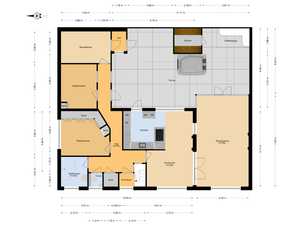 View floorplan of 1e Verdieping of Cornwallstraat 21