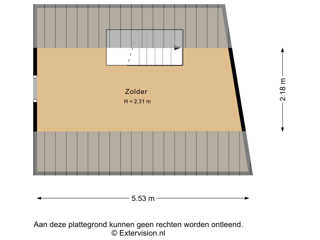 View floorplan of Zolder of Spoorlaan 26