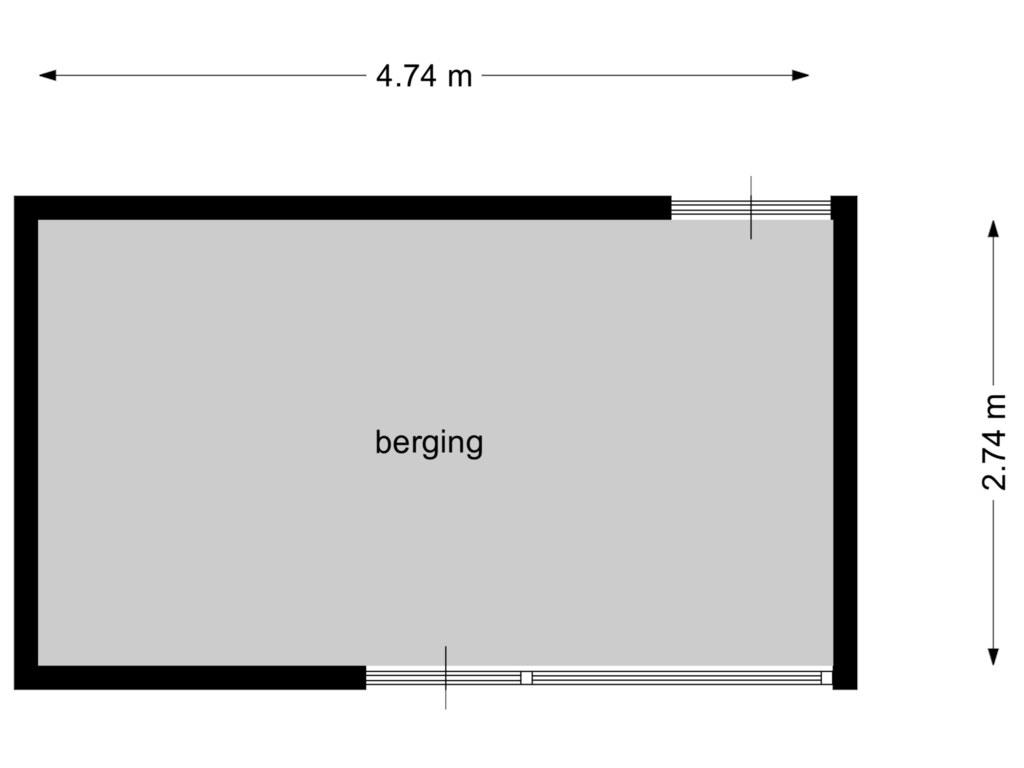 View floorplan of berging of Ploegstraat 98