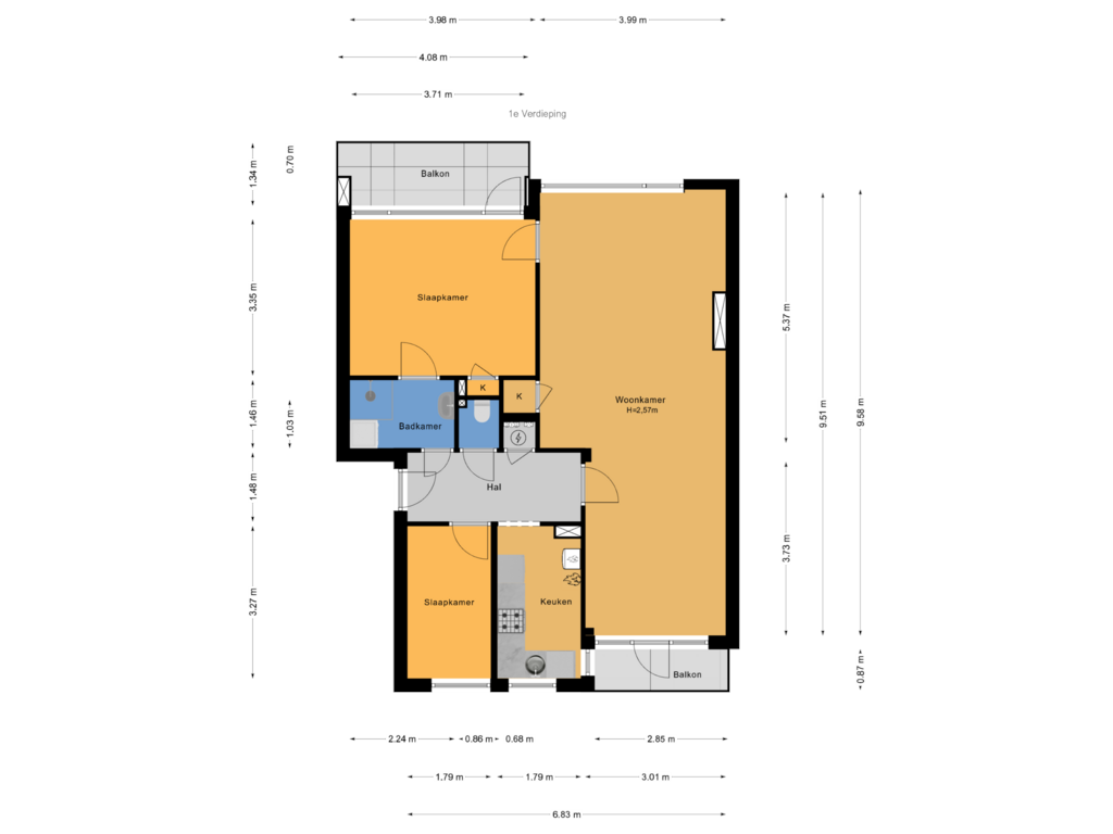 Bekijk plattegrond van 1e Verdieping van Prinses Beatrixlaan 50