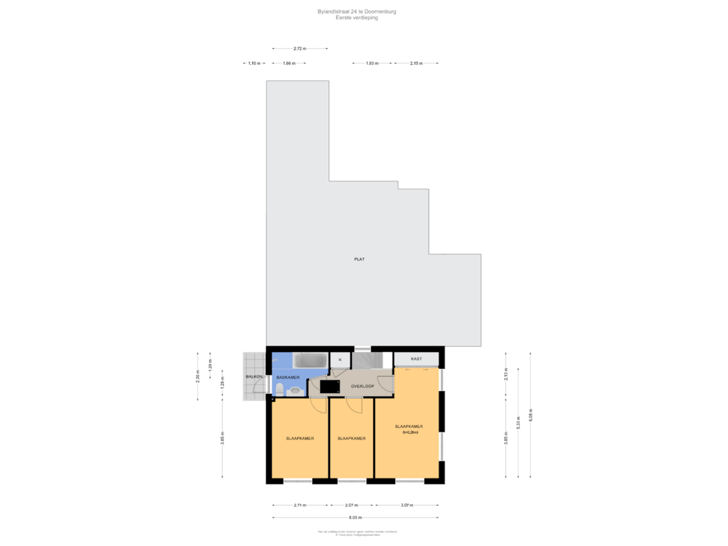 Bekijk plattegrond van Eerste verdieping van van Bylandtstraat 24