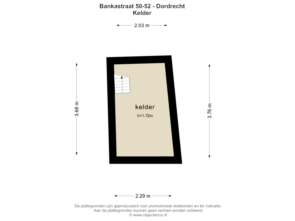 Bekijk plattegrond van Kelder van Bankastraat 50