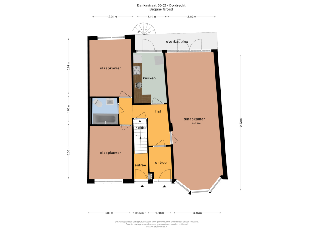 Bekijk plattegrond van Begane Grond van Bankastraat 50