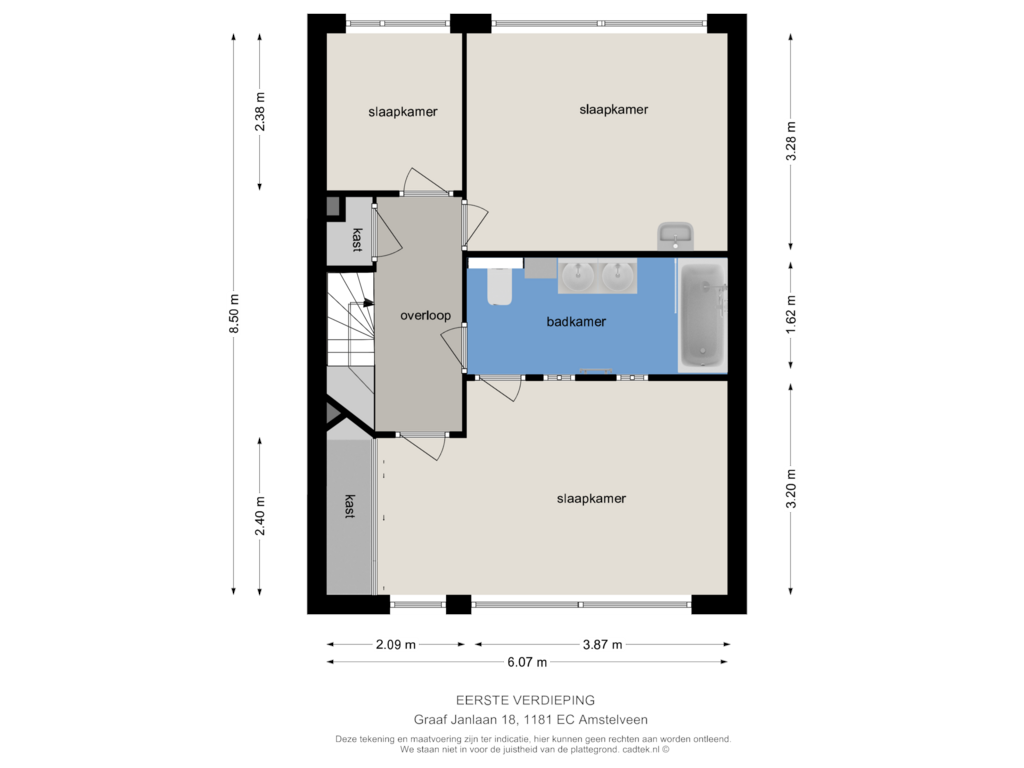 Bekijk plattegrond van Eerste verdieping van Graaf Janlaan 18