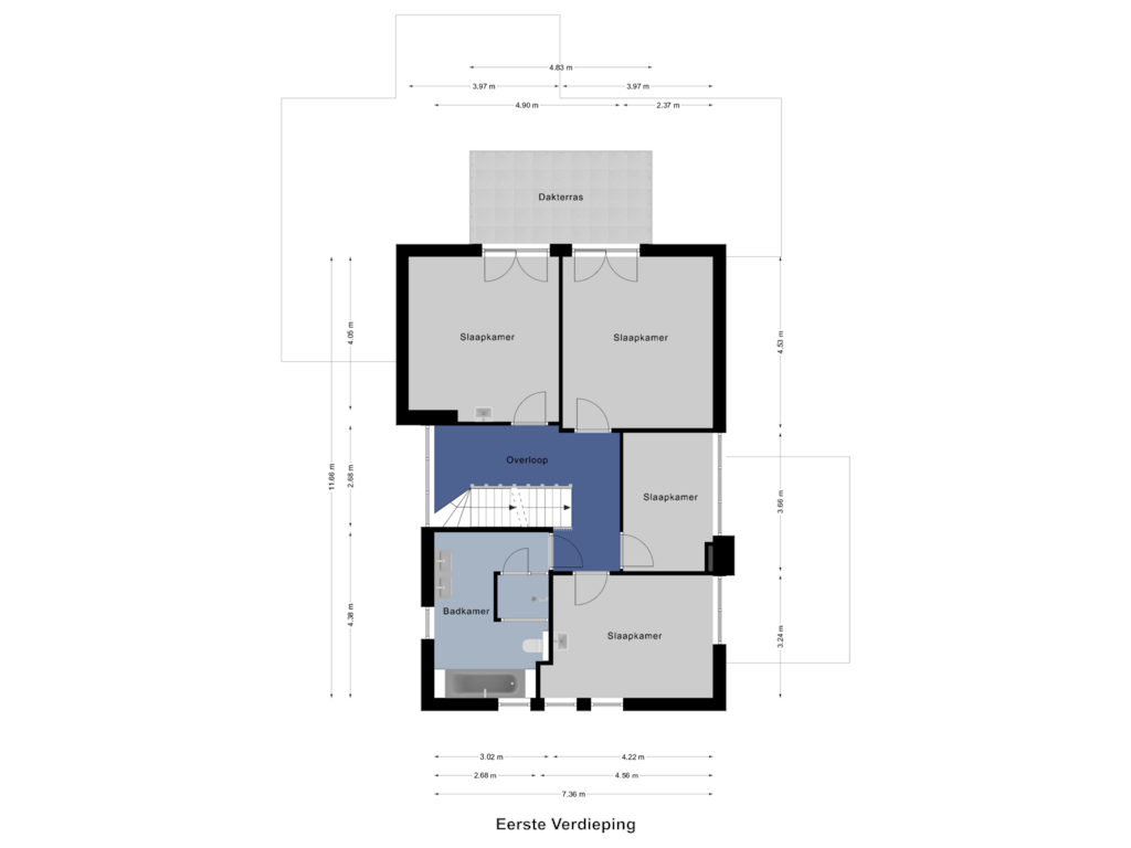 Bekijk plattegrond van Eerste Verdieping van Rulselaan 8