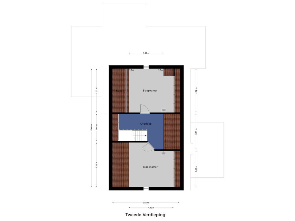 Bekijk plattegrond van Tweede Verdieping van Rulselaan 8