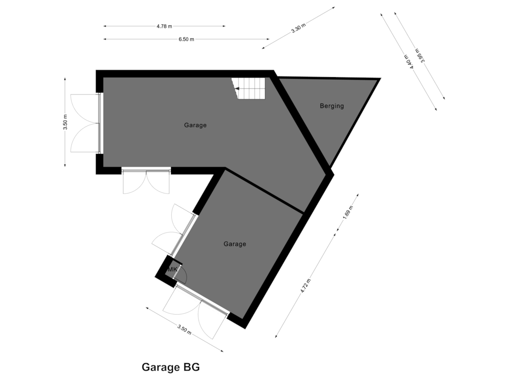 Bekijk plattegrond van Garage BG van Rulselaan 8