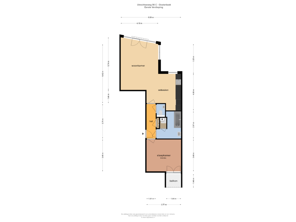 Bekijk plattegrond van EERSTE VERDIEPING van Utrechtseweg 98-C