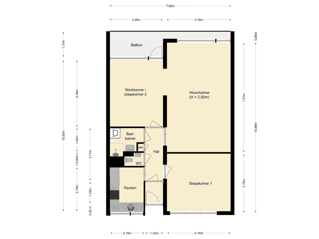 Bekijk plattegrond van tweede verdieping van Toon Verheystraat 15