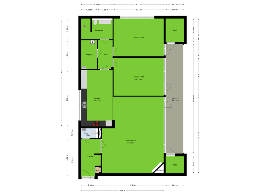 View floorplan of Appartement of Hortensiahof 13