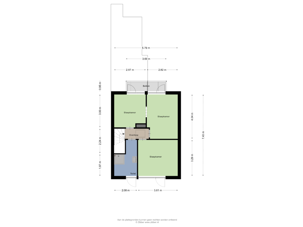 Bekijk plattegrond van Eerste Verdieping van Robijnstraat 35