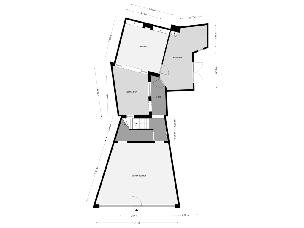 Bekijk plattegrond van Begane Grond van Sint Bavostraat 61