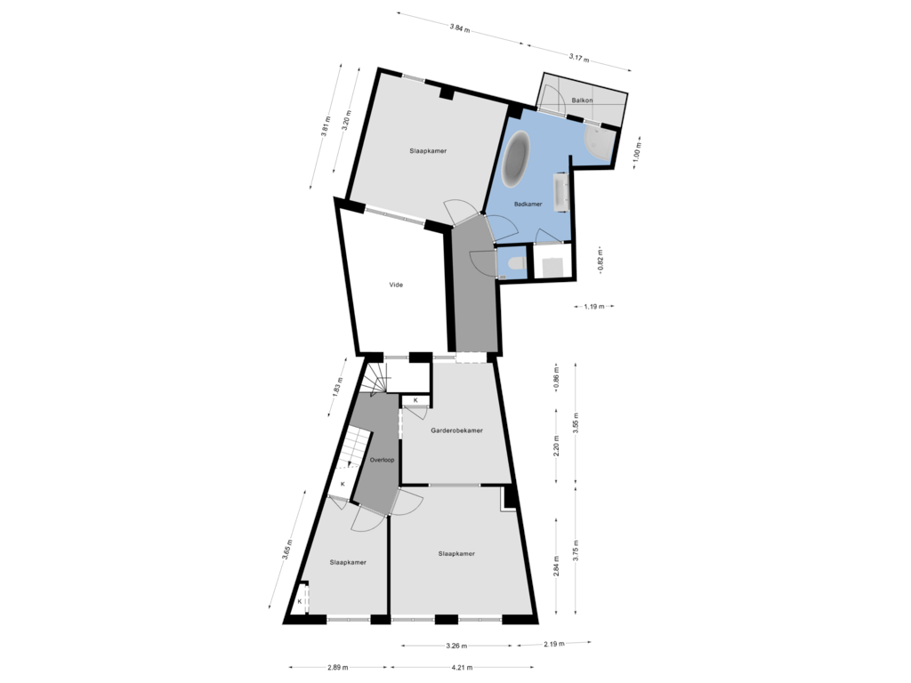 Bekijk plattegrond van 1e Verdieping van Sint Bavostraat 61