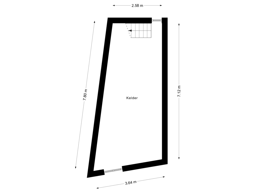 Bekijk plattegrond van Kelder van Sint Bavostraat 61