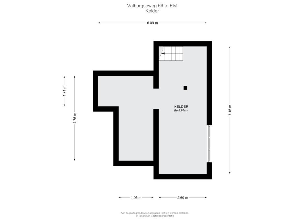 Bekijk plattegrond van Kelder van Valburgseweg 66
