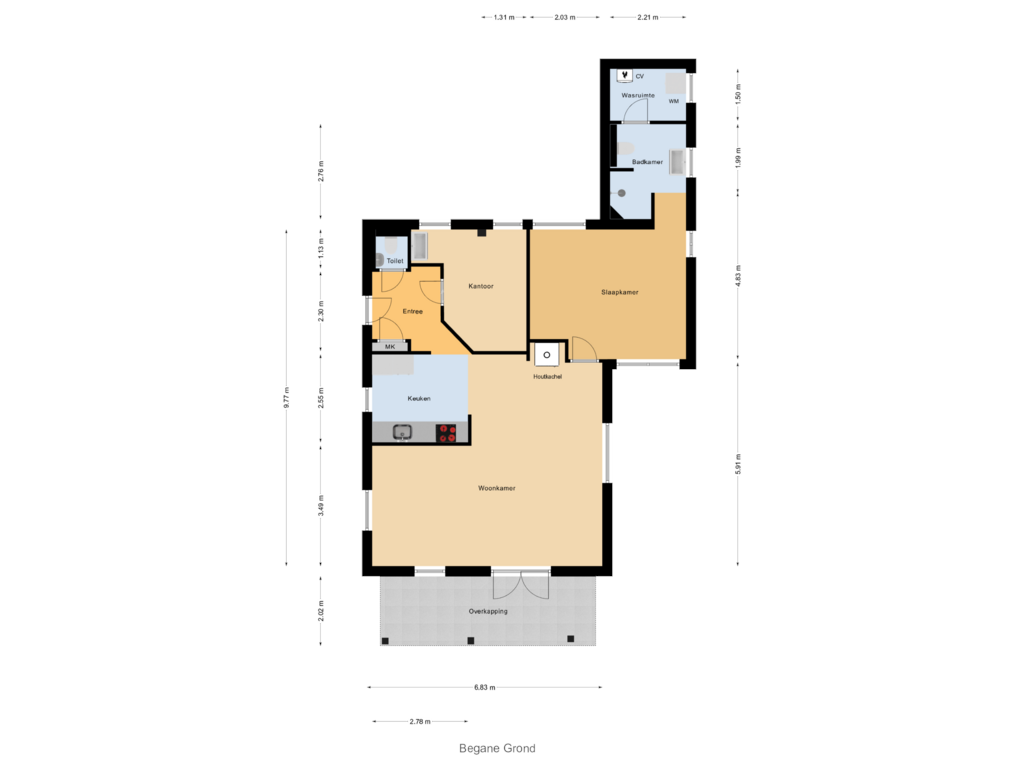 Bekijk plattegrond van Begane Grond van Vloedstraat 19