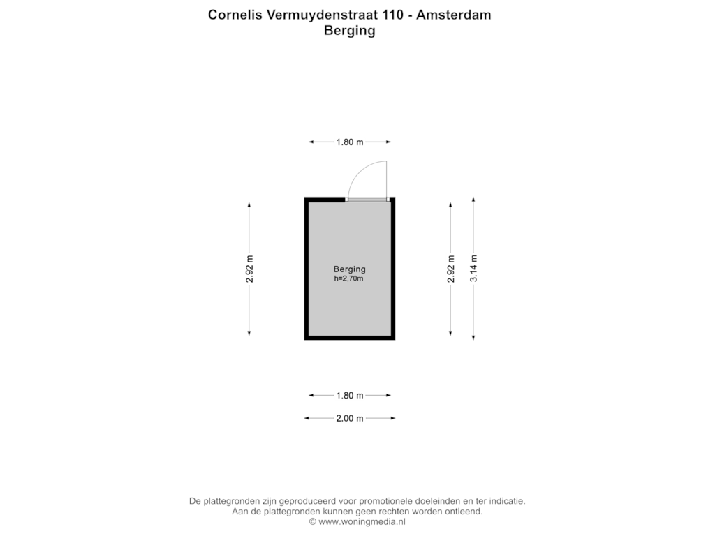 Bekijk plattegrond van Berging van Cornelis Vermuydenstraat 110