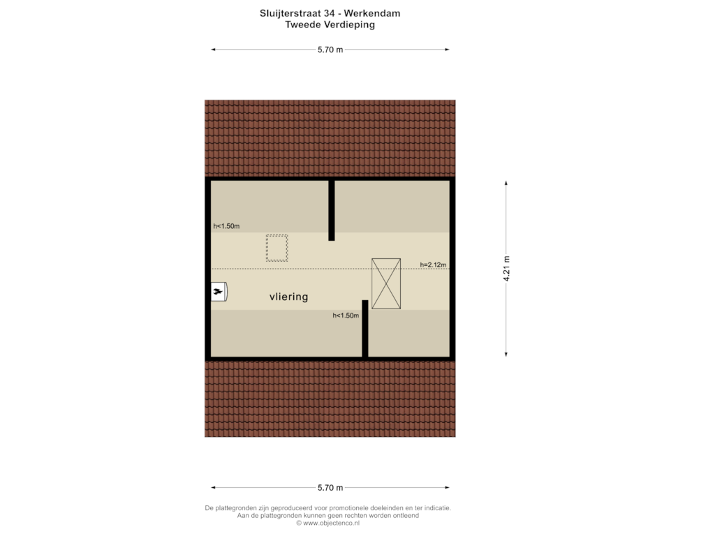 Bekijk plattegrond van TWEEDE VERDIEPING van Sluyterstraat 34