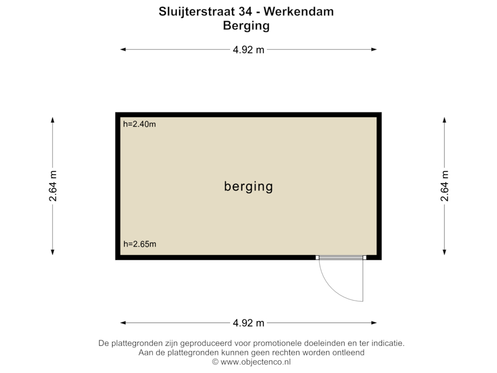 Bekijk plattegrond van BERGING van Sluyterstraat 34