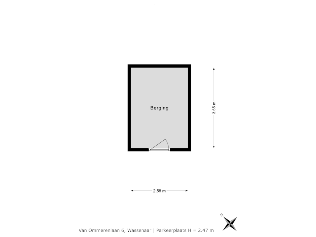 Bekijk plattegrond van Berging van Van Ommerenlaan 6