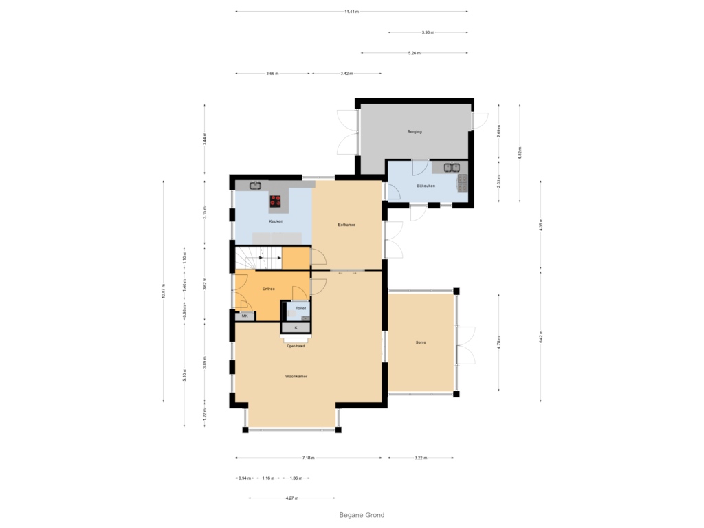 View floorplan of Begane Grond of Van der Waalslaan 1