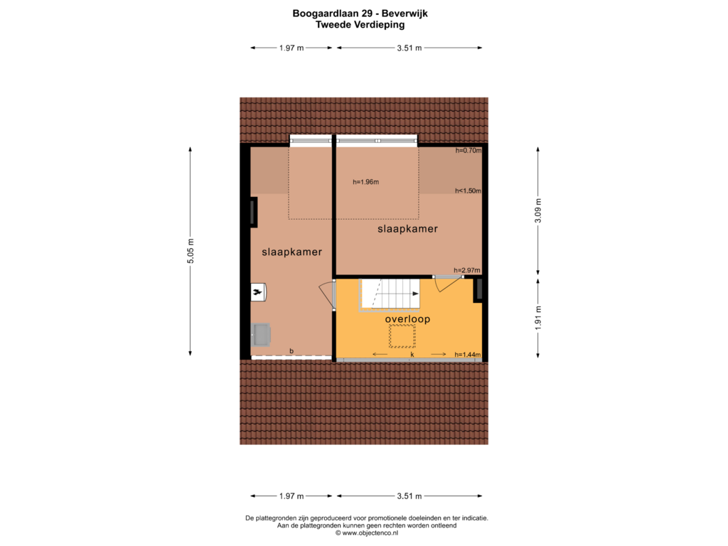 View floorplan of TWEEDE VERDIEPING of Boogaardlaan 29