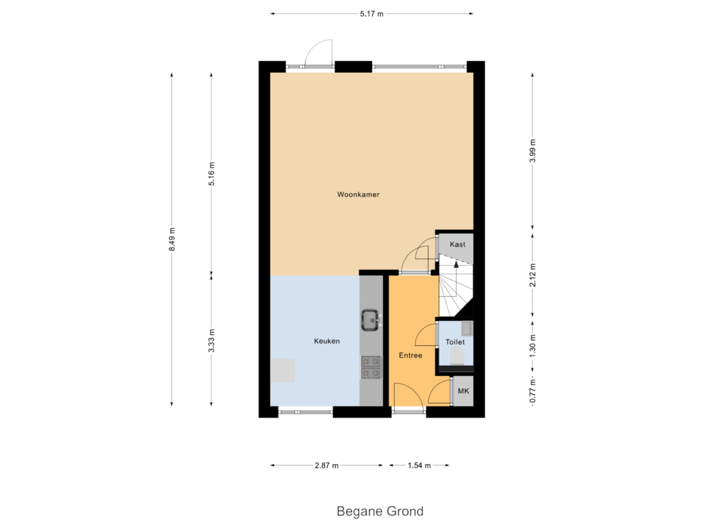 Bekijk plattegrond van Begane Grond van Hofpoldersingel 55