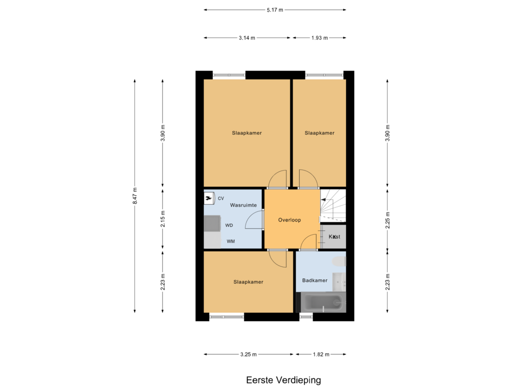 Bekijk plattegrond van Eerste Verdieping van Hofpoldersingel 55