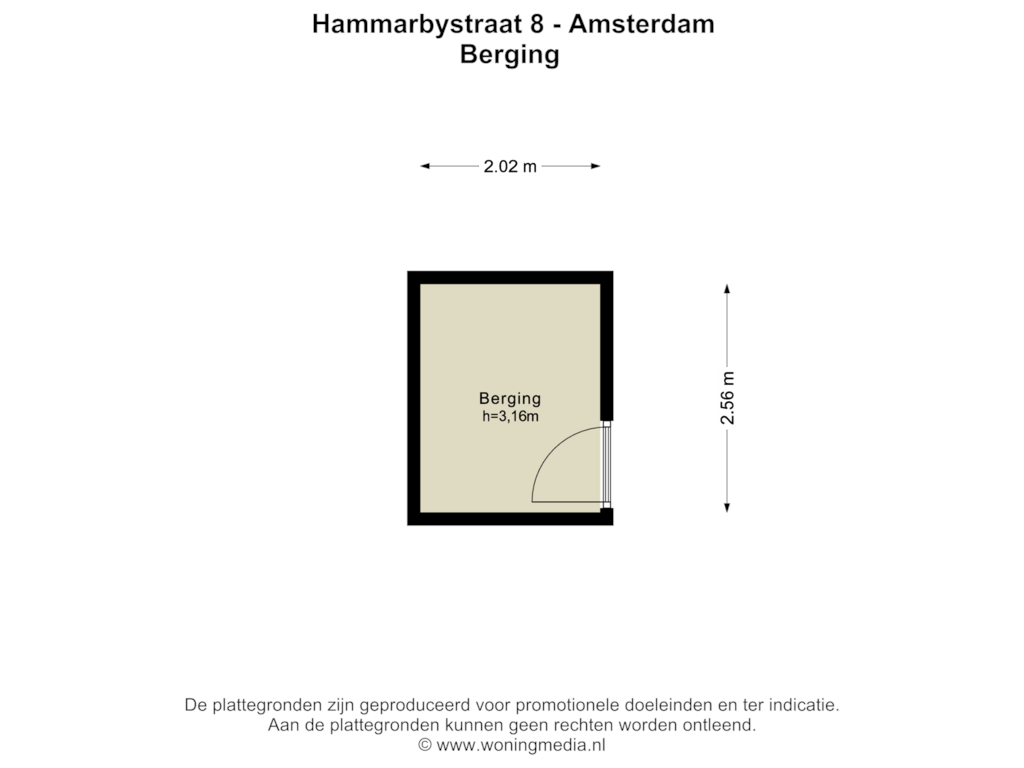 Bekijk plattegrond van Berging van Hammarbystraat 8